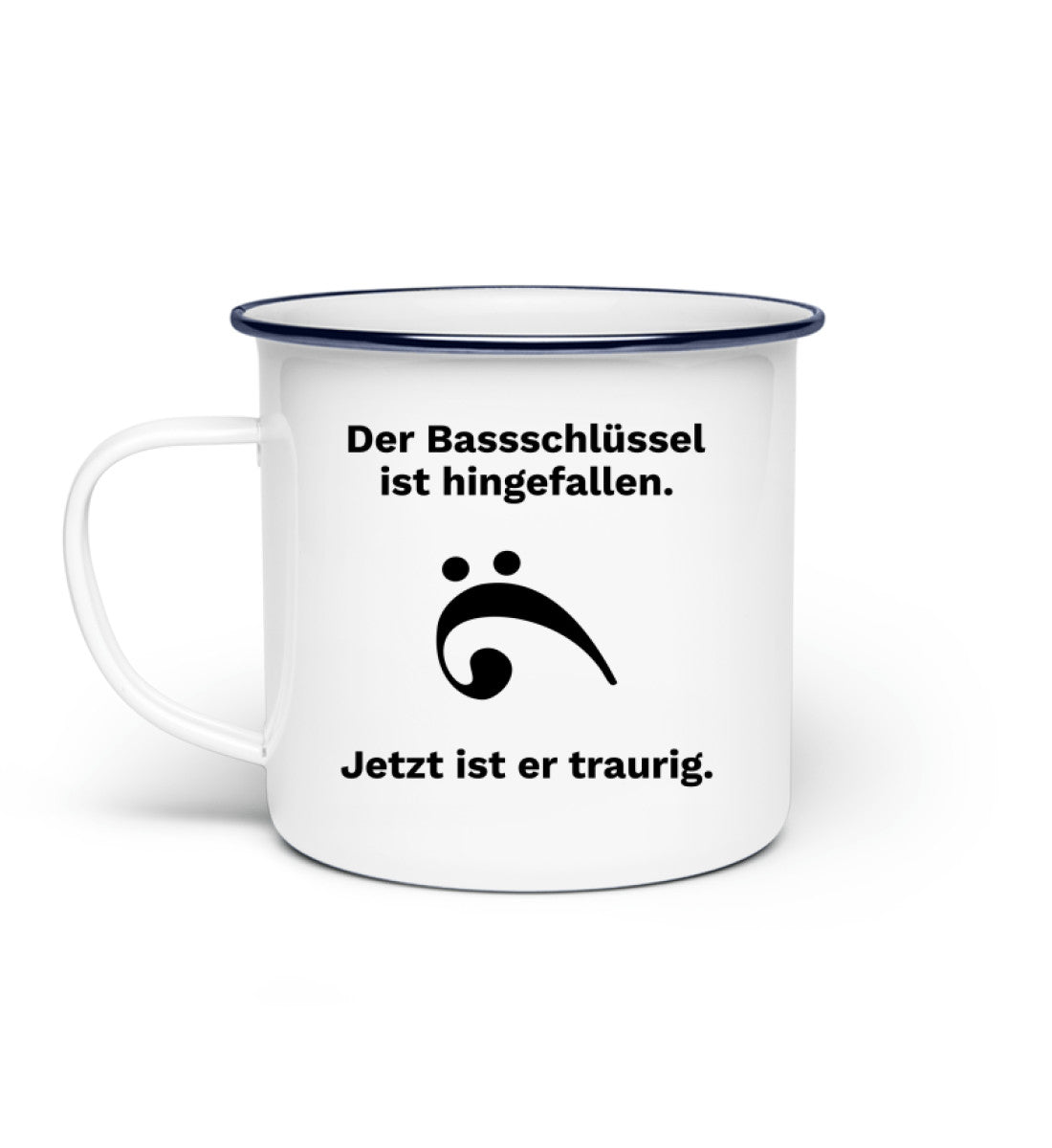 Emaille Tasse Bassschlüssel