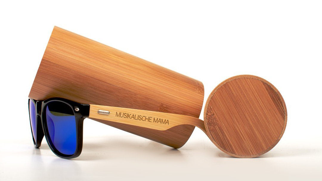 Gitarre Sonnenbrille "Musikalische Mama" mit Bambus-Bügeln